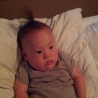 Still got the fauxhawk mojo after bath time, baby.